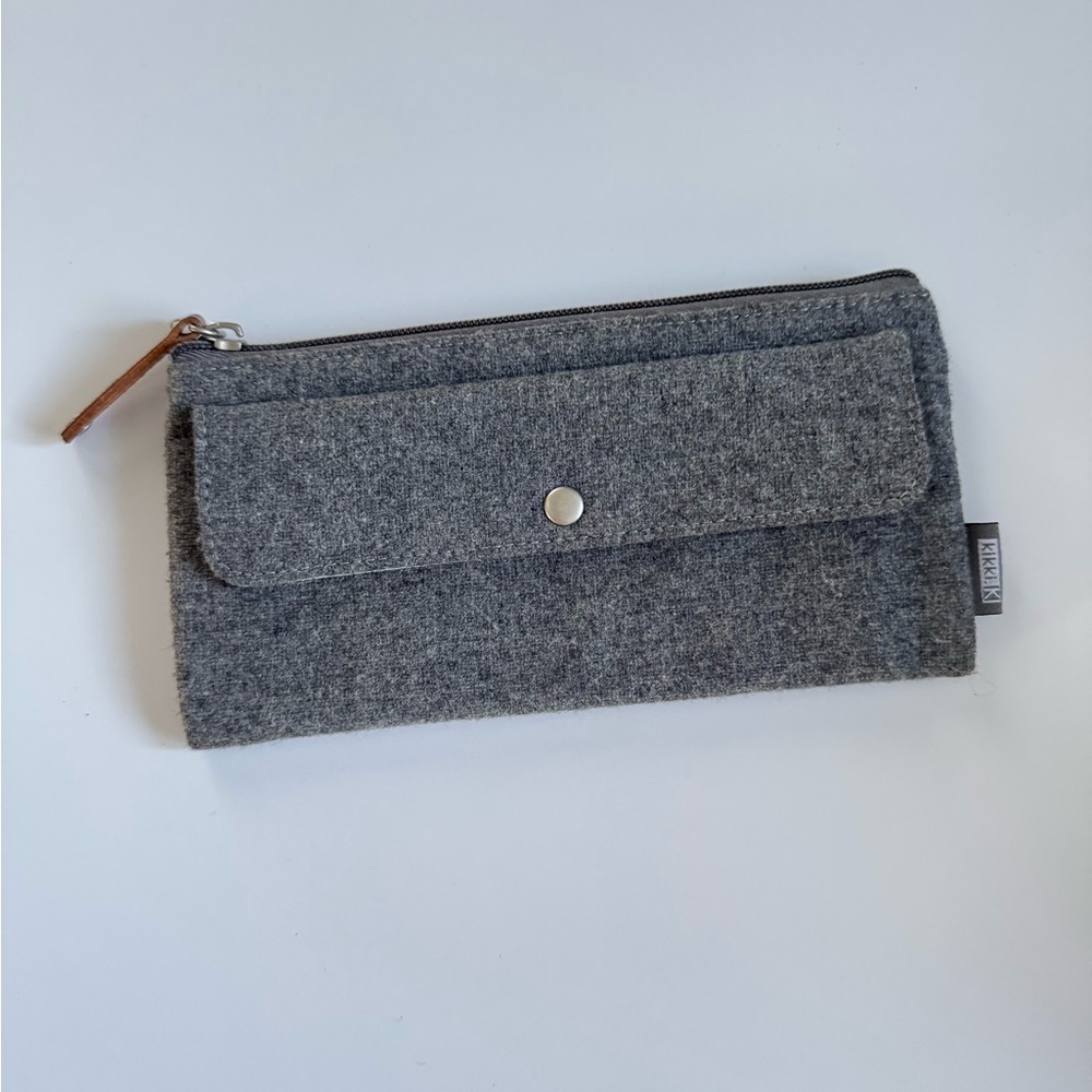 Kikki K Gray Wallet with Tan Accent